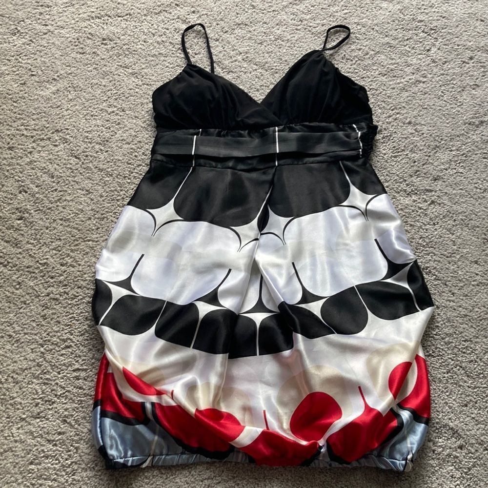 Black red and white dress